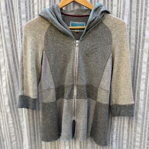 Burning Torch Blue and Gray Label embellished sweater jacket. y2k. fairy grunge